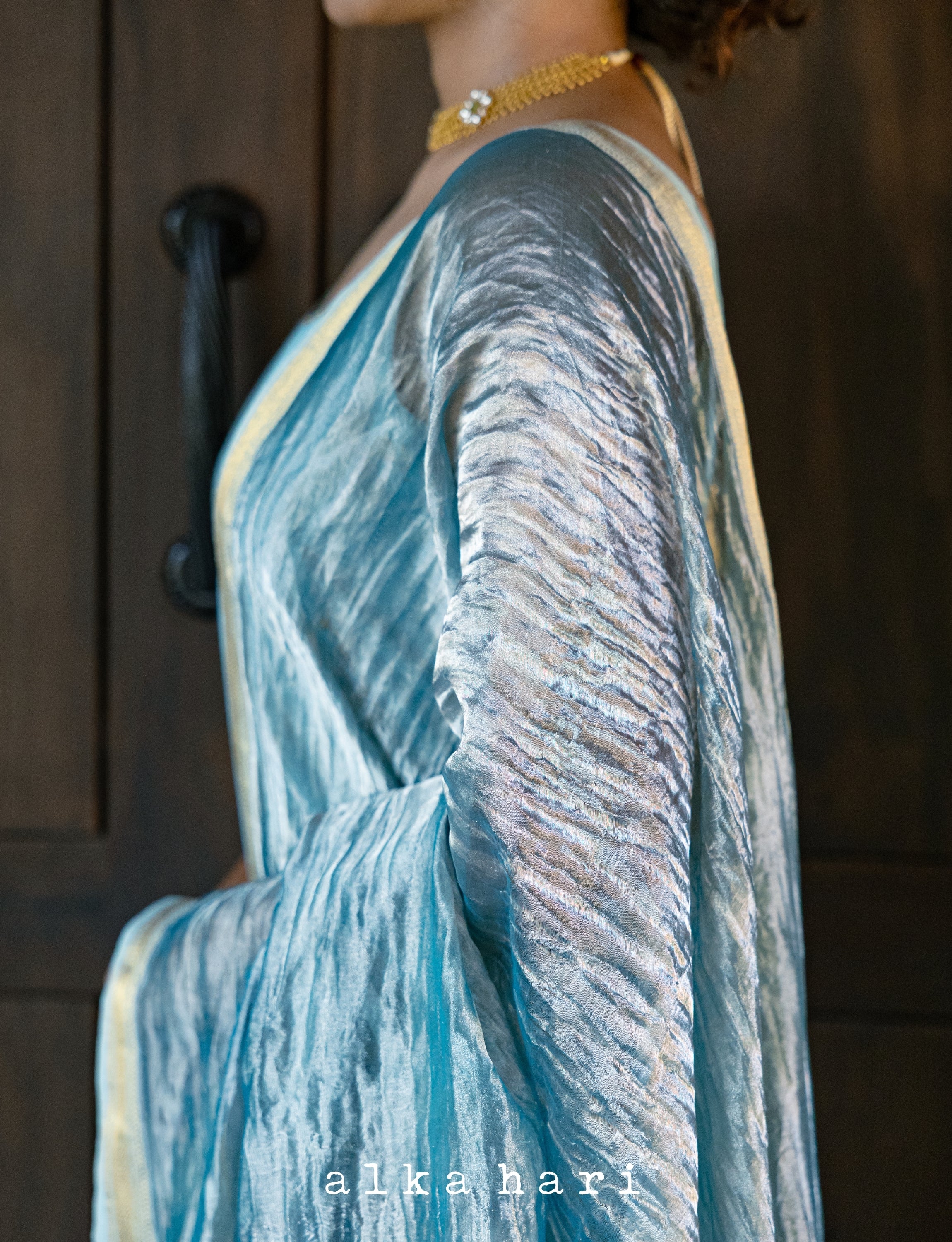 Blue Tissue Dupatta
